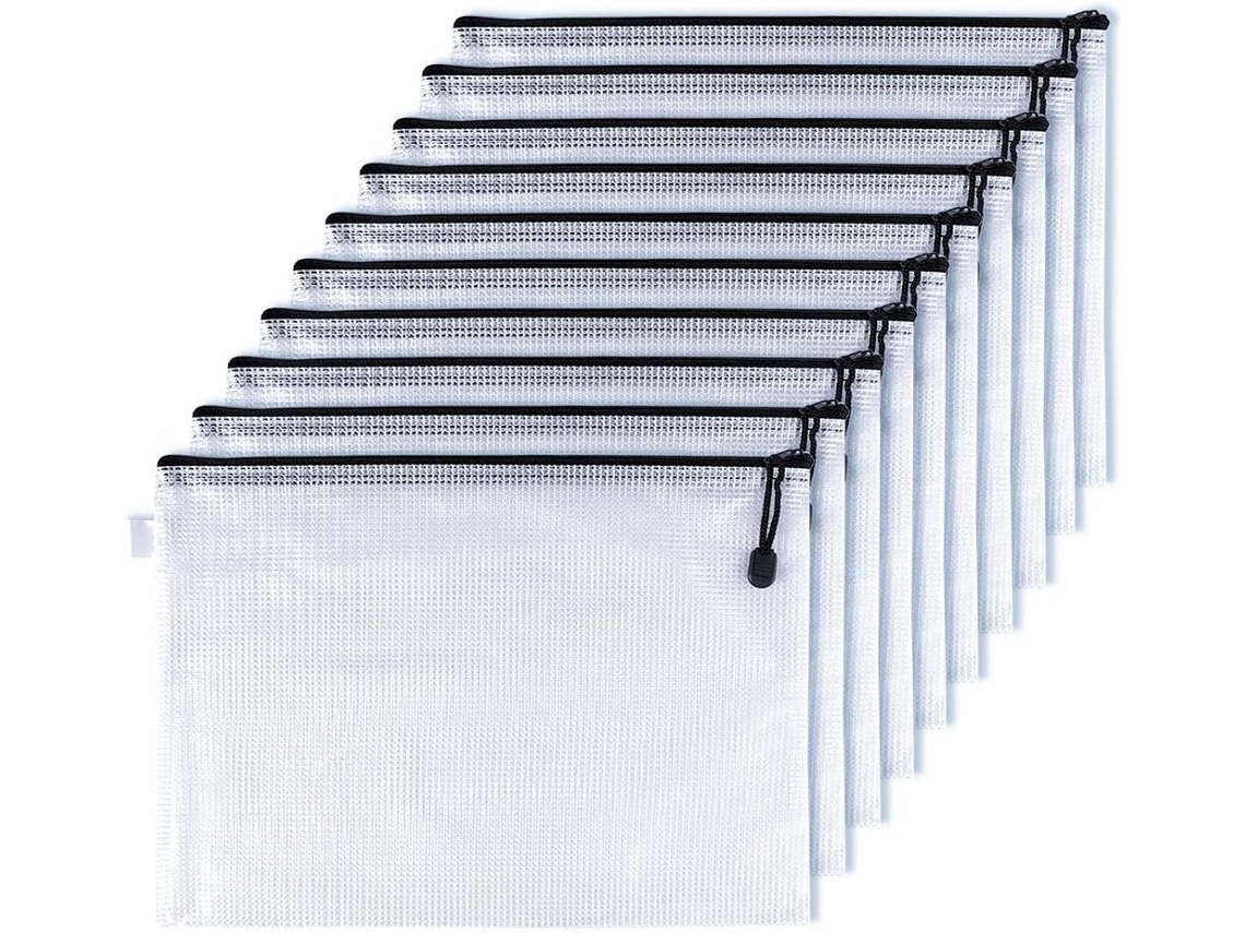 Conjunto de 10 Pastas A4 com Zíper, Ideais para Documentos, Arquivos e Pastas Executivas BRILVIBERA