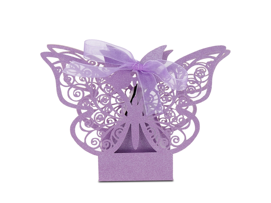 Caixas De Chocolate Açúcar Para Casamento Roxo Claro 100pcs