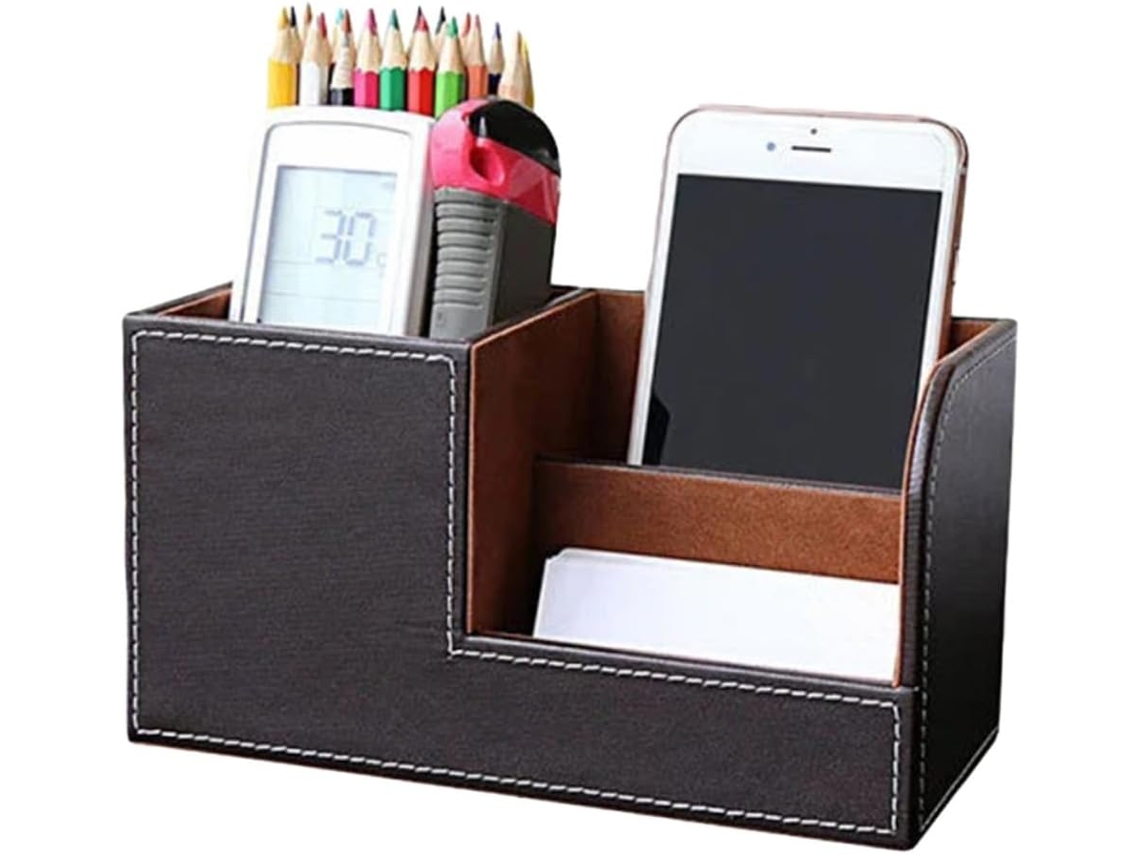 Estojo De Mesa Preto Para Canetas, Prático E Multifuncional, Ideal Para Guardar Material Escolar. Gokoco