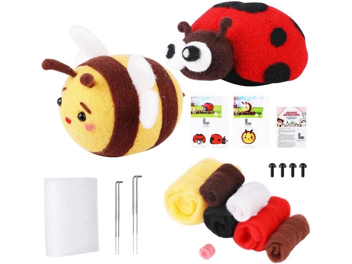 Kit de feltragem com agulha de lã e tapete de espuma SFUSHOS