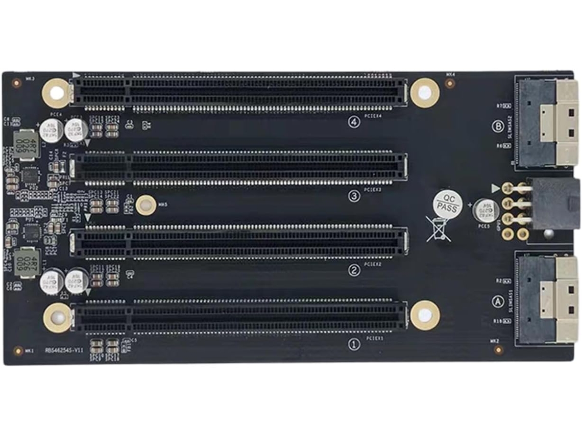 Placa de Expansão Pcie 4.0 Avançada com 4 Slots Pcie X4 e Base. SFUSHOS