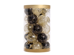 Bola de Natal TUSERXLN Pintadas Dourado Preto