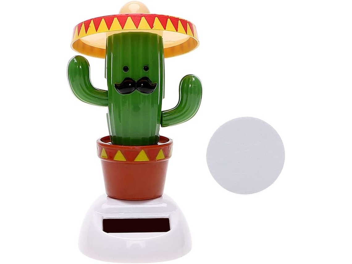 Ornamento De Carro Cactus Com Cabeça Mexendo Decoração De Painel Solar Automático Acessório Para Carro
