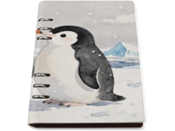 Penguins Winter Whispers Organizador Pessoal Recarregável Com 6 Argolas Em Couro Sintético Cartões Fotos, Pasta