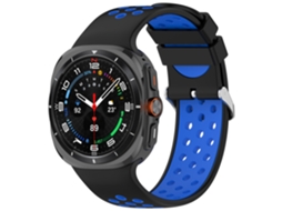 Pulseira de silicone para Samsung Galaxy Watch Ultra2 47mm branca e azul