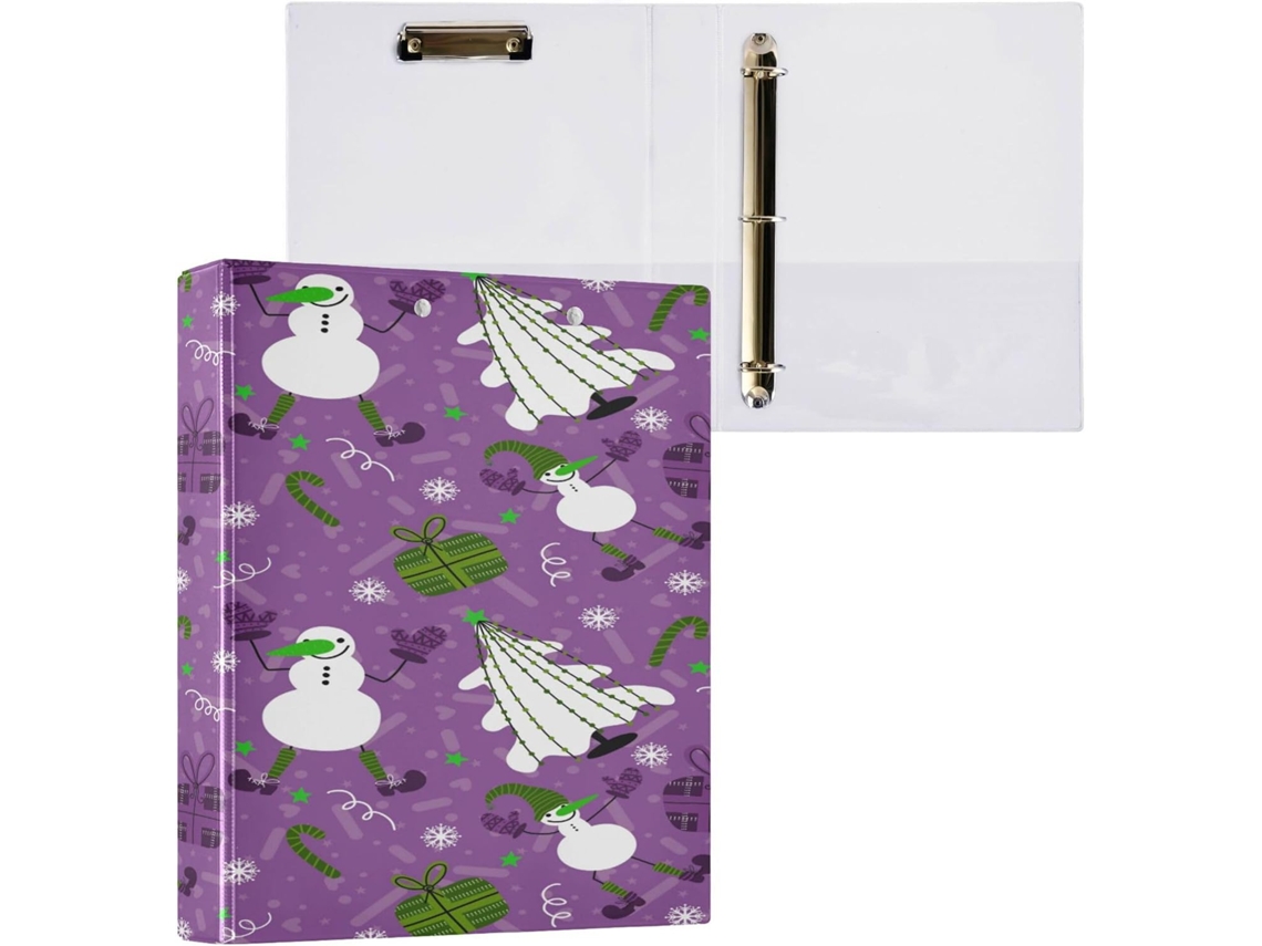 Conjunto de 2 Fichários Três Argolas, 2,5 Cm e 5 Polegadas, com Capa Bolso, Material Escolar, Dura, Boneco Nev
