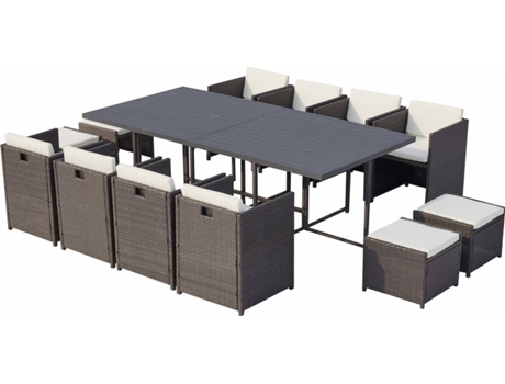 Conjunto de Jantar Exterior CONCEPT U Sunset (Cinzento e Branco - Alumínio - 235x115x74 cm)