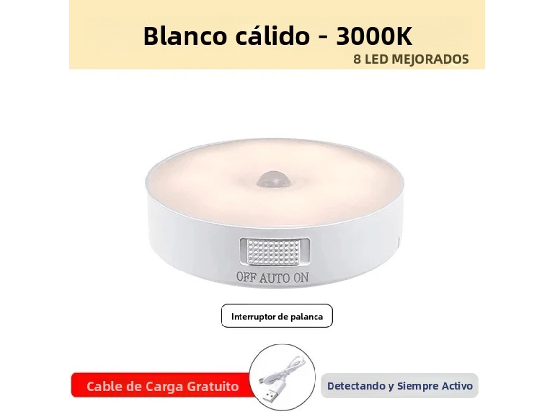Luz Led Recarregável com Sensor de Movimento MDUG (luz Quente)
