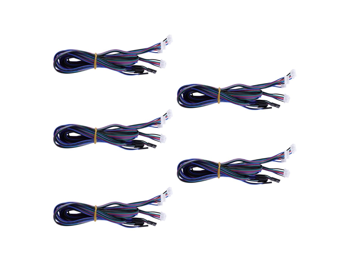 Cabos Para Motor De Passo De 5 A 6 Polegadas, Conectores Preto E Branco