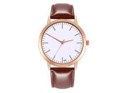 Relógio de Pulso Feminino Stylish de Couro Marrom Escuro com Movimento Quarts