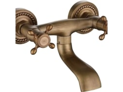 Misturador De Lavatório Cobre Antigo Para Instalação Na Parede, Com Fluxo Contínuo, Banheiro. Aquaforge