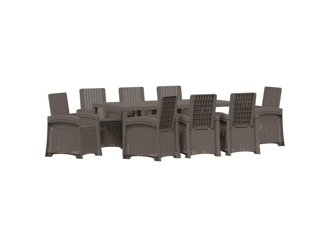 Vidaxl Conjunto De Jantar Para Jardim 9 Unid. Pp