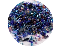 500 Contas de Vidro Redondas em Várias Cores e Tamanhos, Tubo de Vidro Torcido para Acessórios de Vestuário MDUG (azul Escuro)
