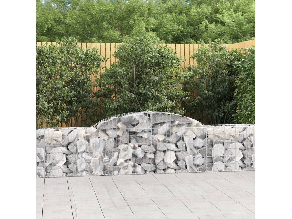Vidaxl Cestos Gabião Arqueados 2 Pcs 300x30x60/80 Cm Ferro Galvanizado
