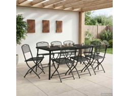 Vidaxl Conjunto De Móveis Para Exterior 7 Pcs Antracite Ferro E Aço