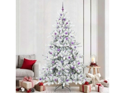 Vidaxl Árvore De Natal Articulada Artificial Branco 240 Cm Pvc E Aço