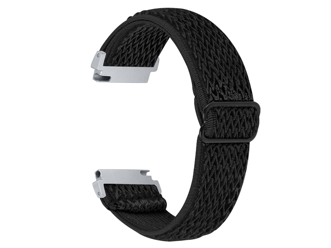 Bracelete de Tecido Trançado Ajustável Elástico 22Mm com Fivela para Huami Amazfit Gtr 47Mm/Pace/Stratos/Stratos 2 Preto