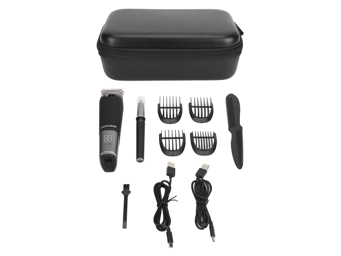Kit De Cortador De Cabelo E Recortador De Nariz Profissional Para Homens Elétrico Com Carregamento Usb Impermeável Para Lar E Salão