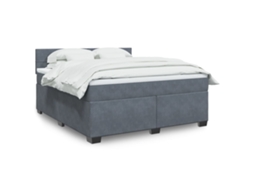 Vidaxl Cama Com Molas/colchão 180x200 Cm Veludo Cinzento-escuro
