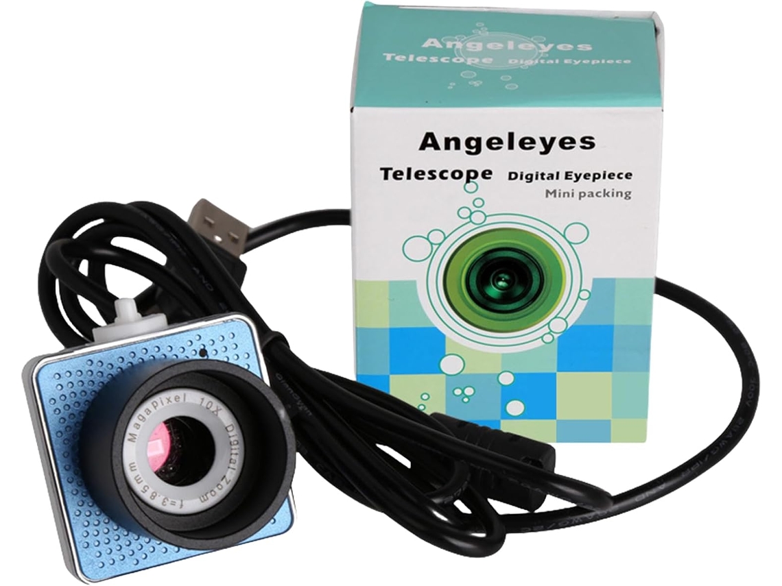 Telescópio com Ocular, Câmera Digital Usb para Imagens Astronômicas e Plugue SFUSHOS