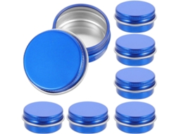Lata de alumínio azul de 10 ml, pacote com 10 unidades.