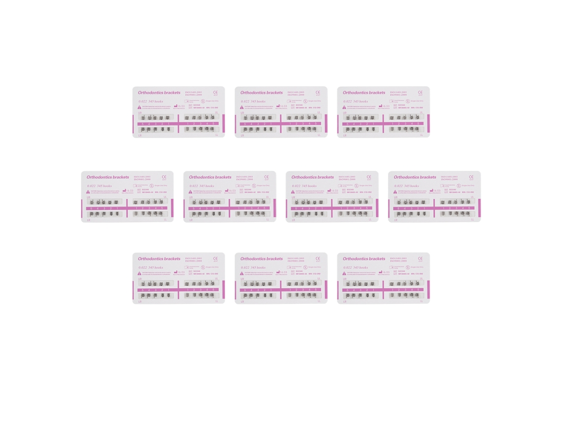 Laxiscreed Brackets Ortodônticos Metálicos Mini Roth 022 Com Ganchos Para Tratamento Ortodôntico