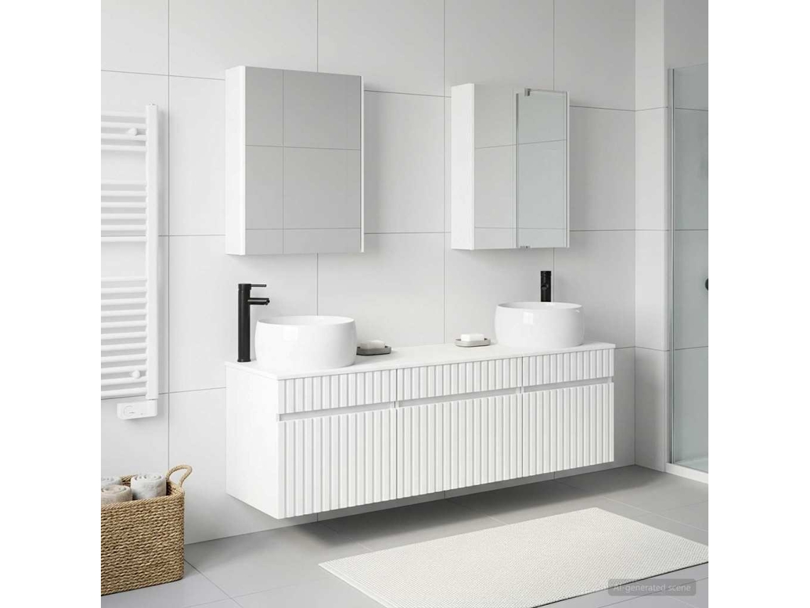 Vidaxl Conjunto De Armários Para Banheiro 5 Pcs Branco