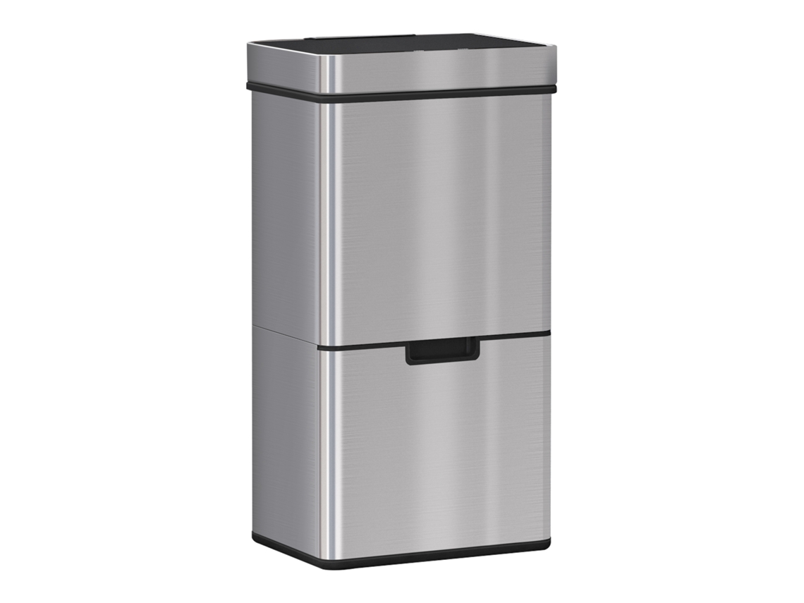 Balde de Lixo 72 L com Abertura Automática de Aço Inoxidável e Reciclagem para Cozinha 42x30x81cm Prata