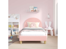 Vidaxl Estrutura De Cama Infantil Com Cabeceira Rosa 80 X 160 Cm