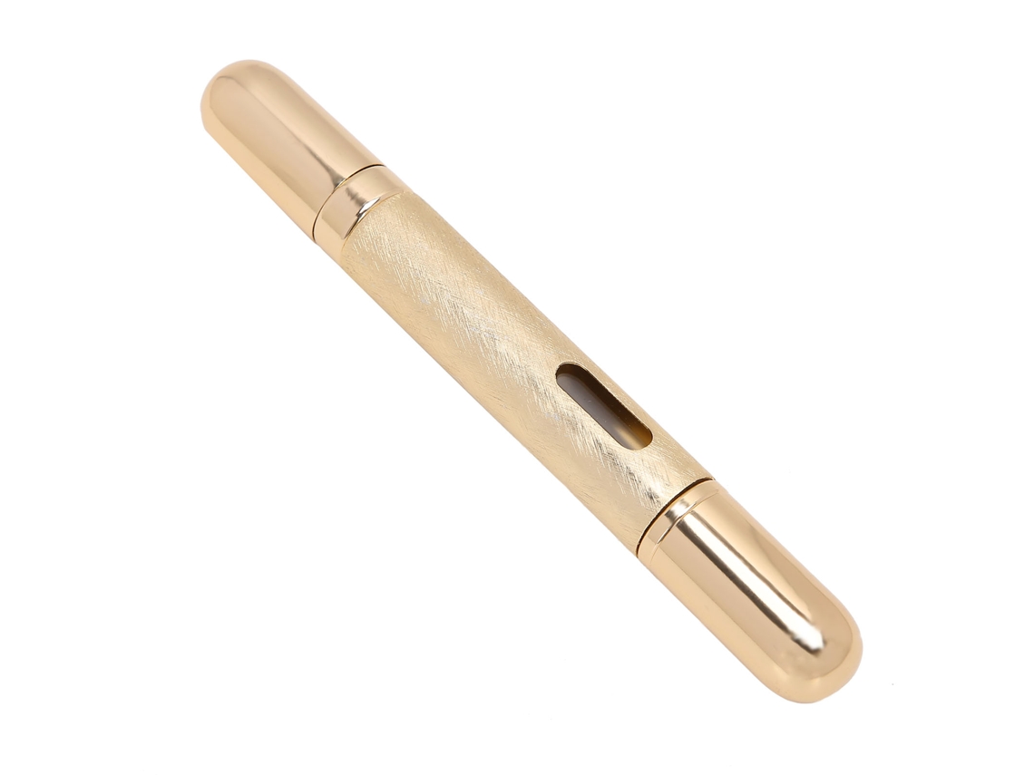 Garrafa De Perfume De Vidro Vazia Recarregável Portátil 10ml Dourada Com Protetor Uv