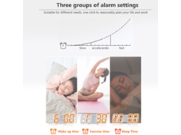 Reloj Despertador Digital 3d Led Con Pantalla De Hora Fecha Temperatura Y Brillo Ajustable
