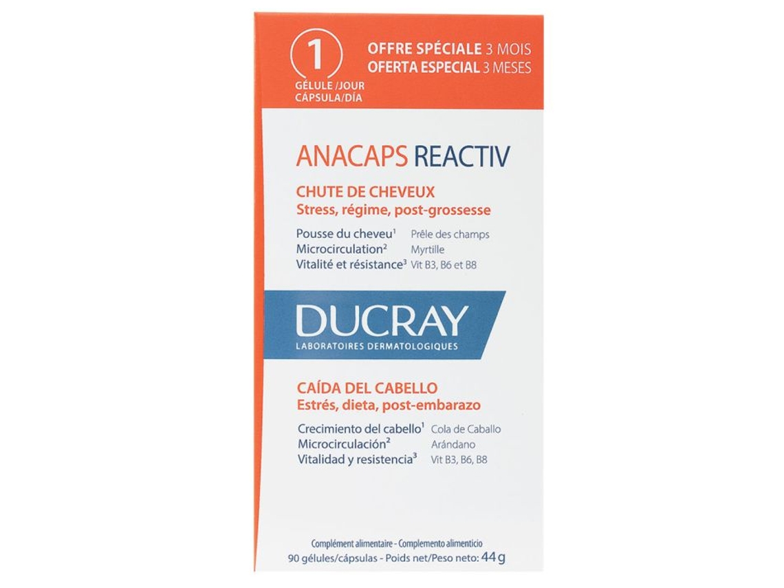 Anacaps Reactiv Suplemento Alimentar Para Queda De Cabelo Reativa 90 Unidades