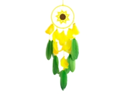 Aranha Dos Sonhos Crochê Girassol Com Penas Decorativa