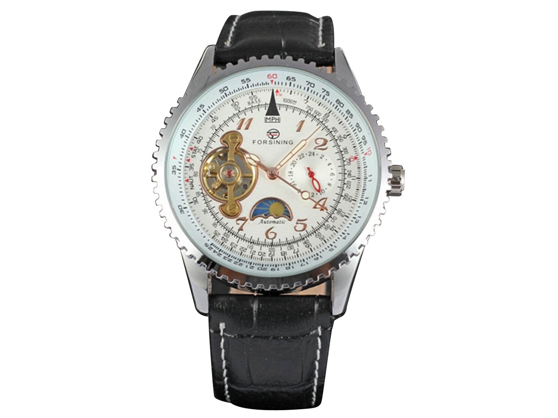 Reloj Automático Mecânico Homem Multifuncional Forsining (branco)