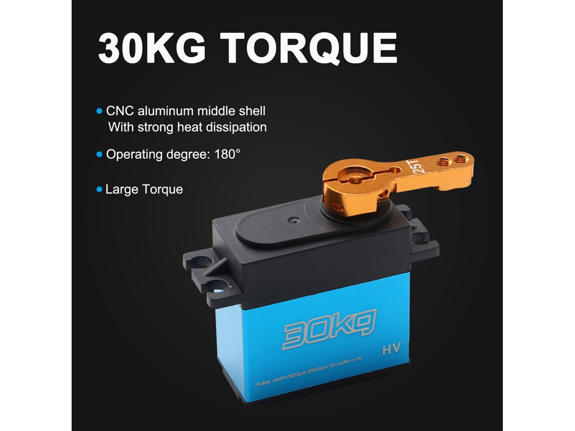 Mali servo Digital 30kg Engrenagem Metal Água Resistente para Carros Rc Robôs Barcos 1/8 1/10 1/12 com Braço 25t