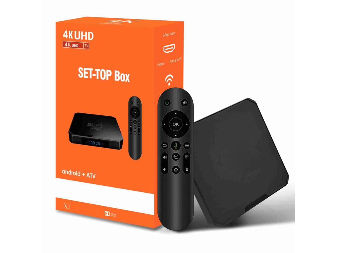 Caixa de TV 4k (capacidade de armazenamento, conexão sem fio)