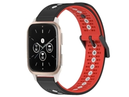 Pulseira De Relógio Silicone Preta, Vermelha E Branca 20 Mm, Compatível Com Garmin Forerunner Sq2 Music.
