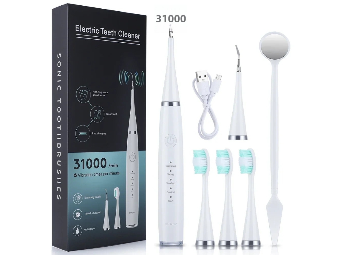Kit De Higiene Bucal 3 Em 1 (branco, Tamanho Grande): Scanner, Limpador E Aparelho De Clareamento