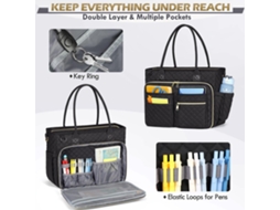 Lurelia Bolsa Para Portátil Compacta, Acolchoada, Bolso Extra, Cor Preta