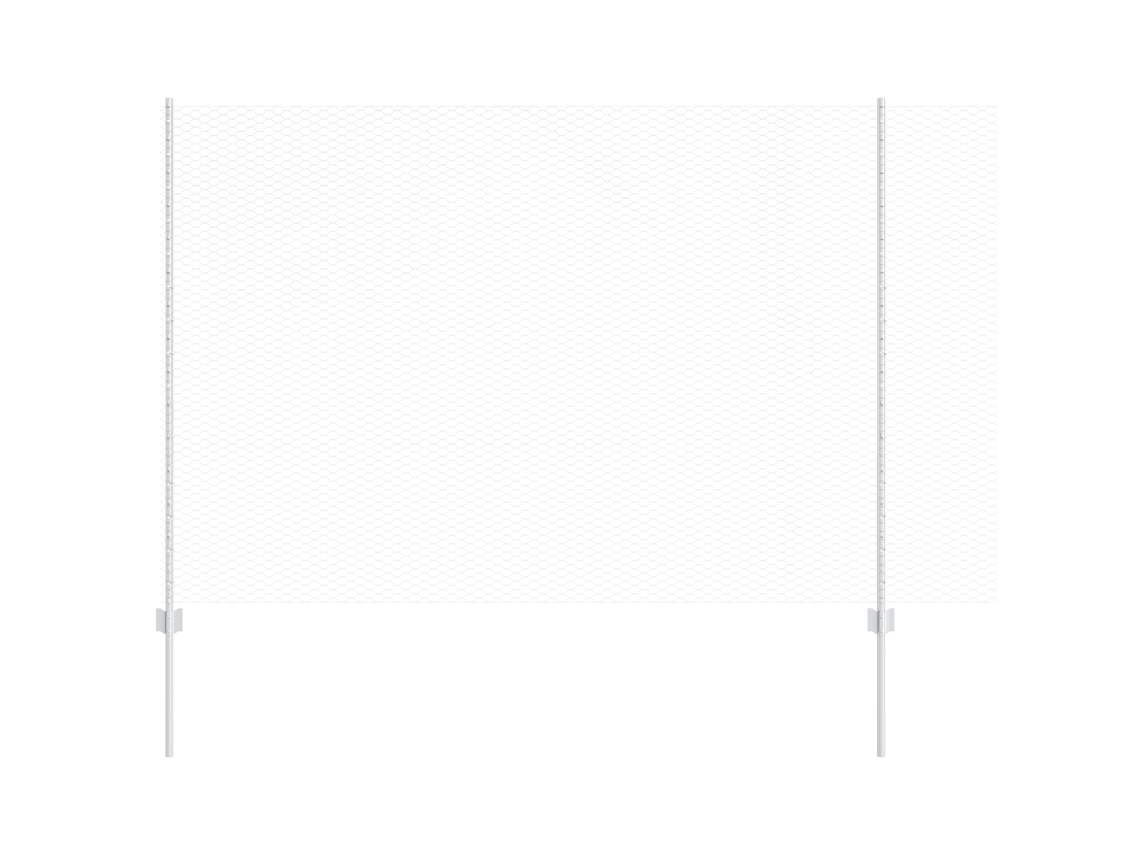 Conjunto 1 Painel De Cerca Vidaxl Prateado Aço (10 X 1,6 M)
