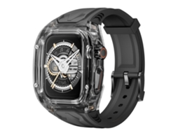 Bracelete Para Apple Watch 10ª/11ª Geração 42mm, Caixa Transparente De Policarbonato De Peça Única Preto Transparente Panoona