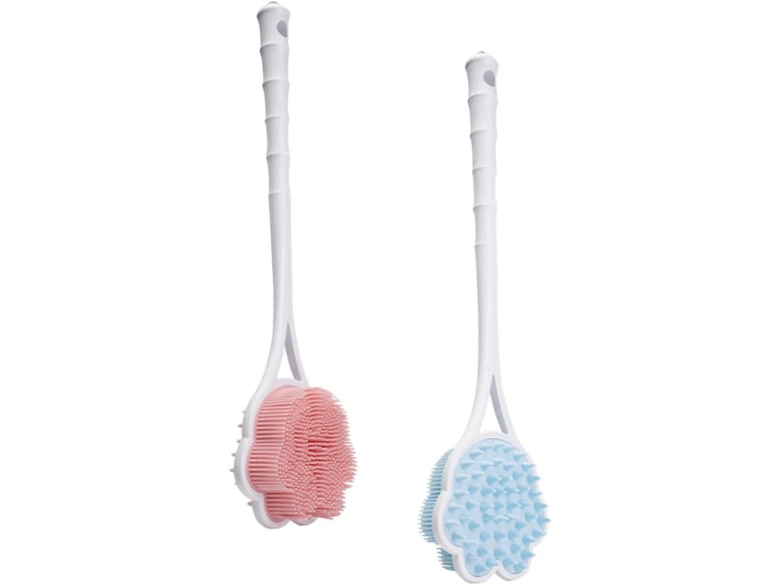 Lurelia Conjunto De 2 Escovas Para Costas Para Duche, Cabo Longo, Pega Ergonómica E Massagem Suave, Rotina Spa
