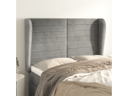 Vidaxl Cabeceira De Cama C/ Abas Veludo 147x23x118/128cm Cinza-claro