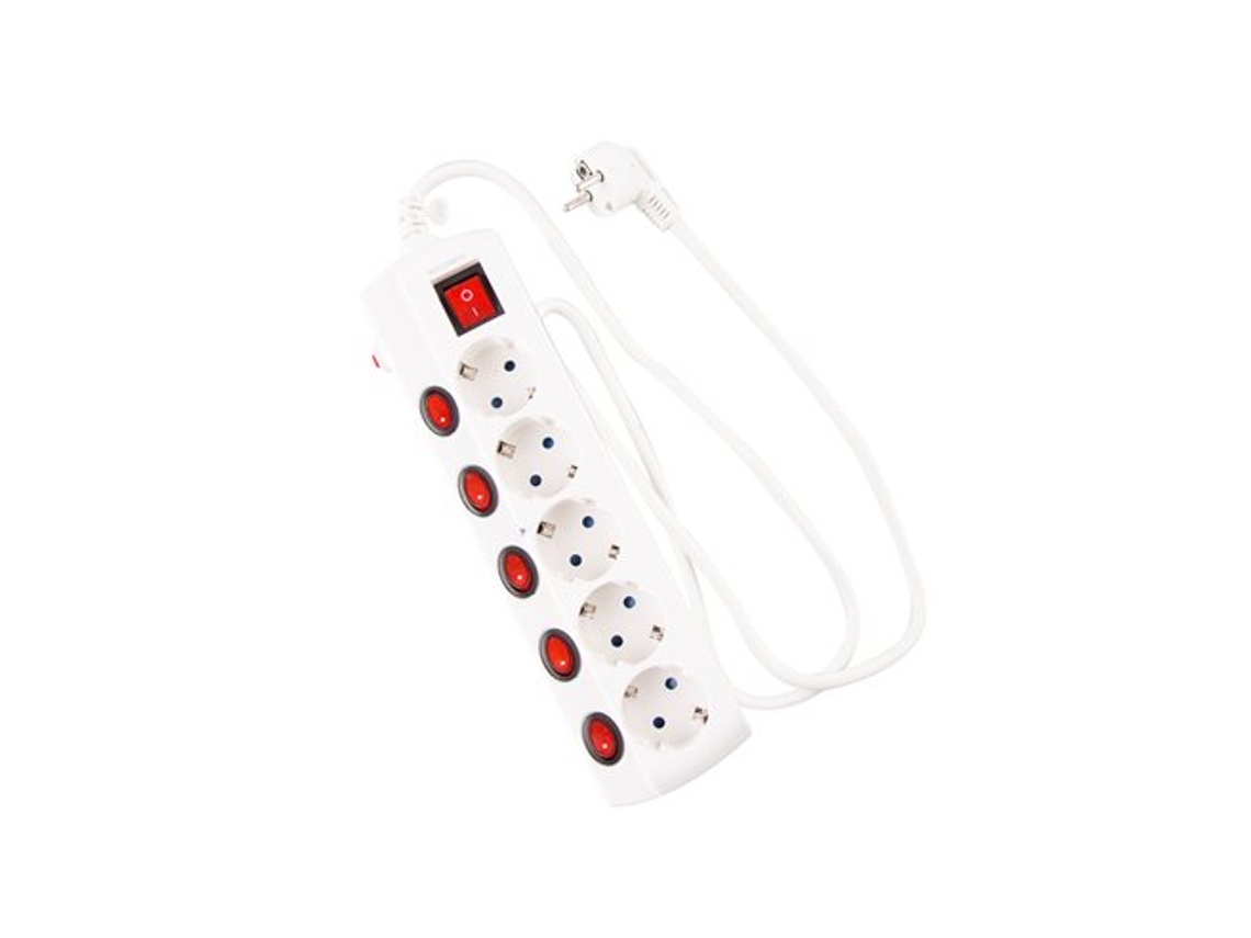 Base De Interruptor Individual Onlex Cabo De 1,5 M 5 Tomadas