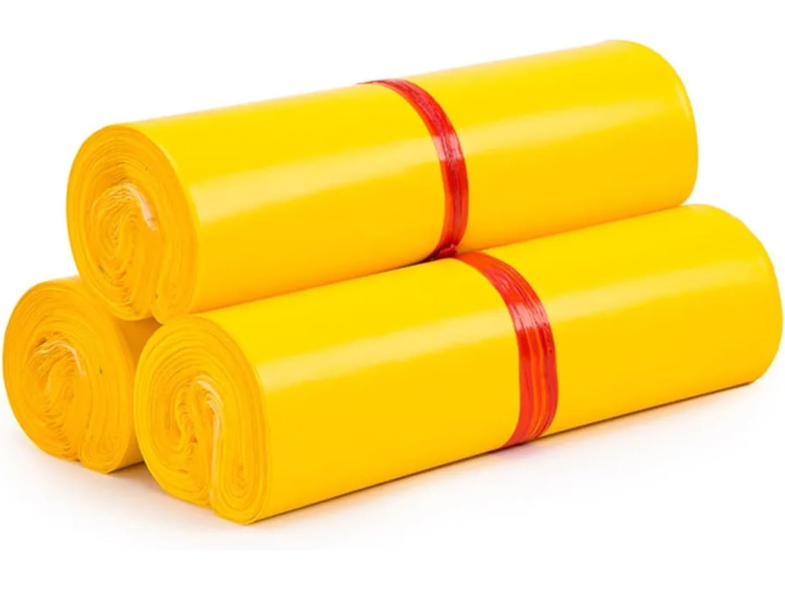 Saco De Expedição Em Plástico Poli Amarelo, 100 Peças, Envelopes Étanches, Pochetes Embalagem Correio (cor: