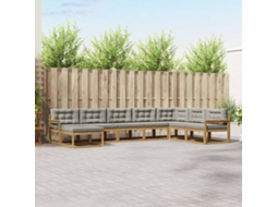 Vidaxl Conjunto De Sofás Para Exterior 8 Pcs Branco E Cinzento-claro