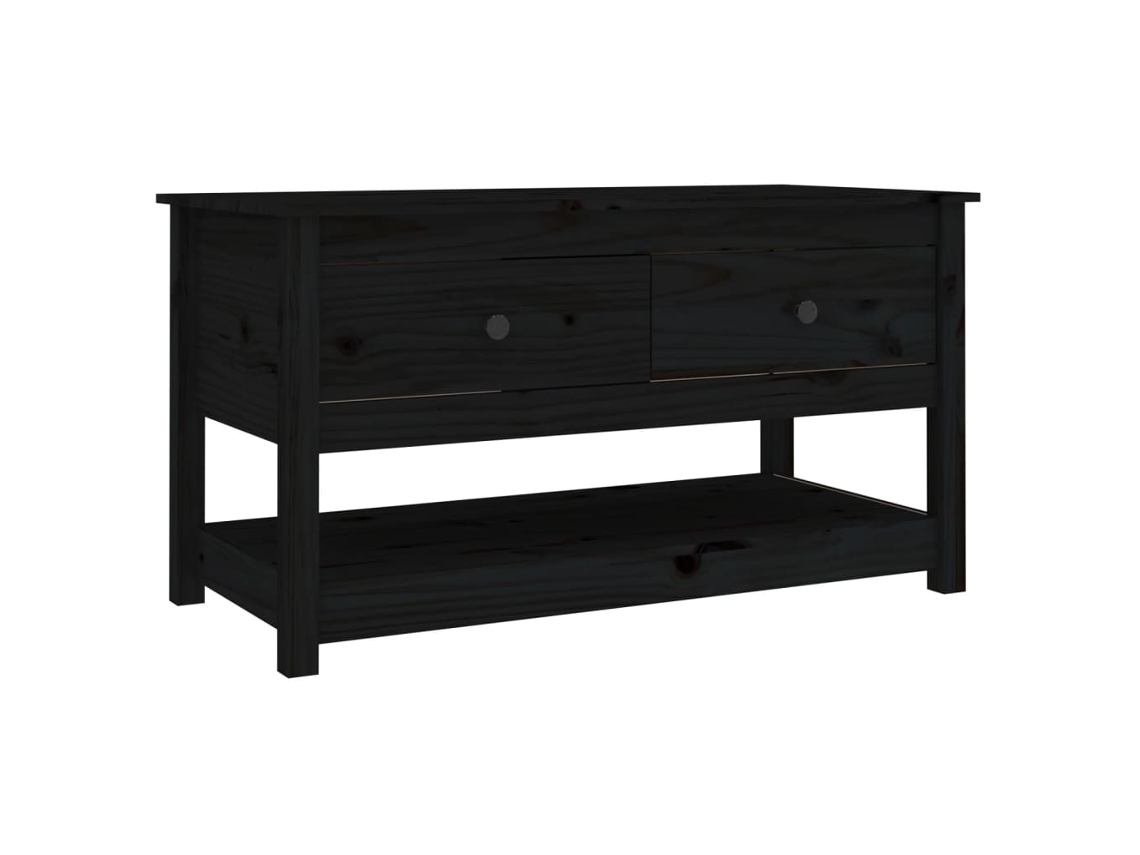 Mesa de Centro 102x49x55 Cm Pinho Maciço Preto MAISON EXCLUSIVE