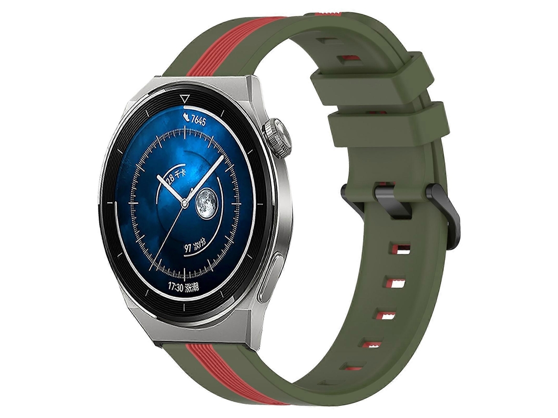 Pulseira De Silicone Bicolor Vertical De 43 Mm E 20 Mm Para Huawei Watch Gt3 Pro