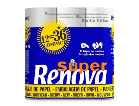 Papel Higiénico Renova Super Compact 12=36 Rls