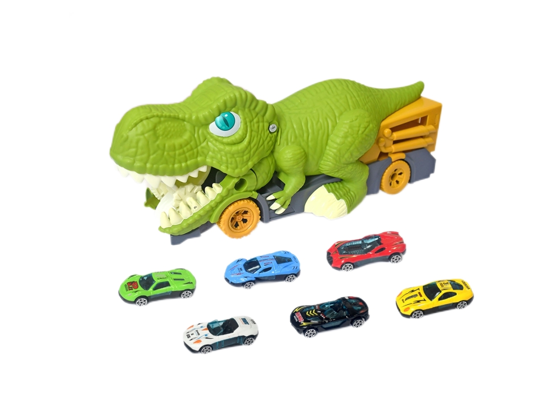 Primerox conjunto de Caminhão de Dinossauros para Crianças com Carros de Inércia Brincadeira Presente
